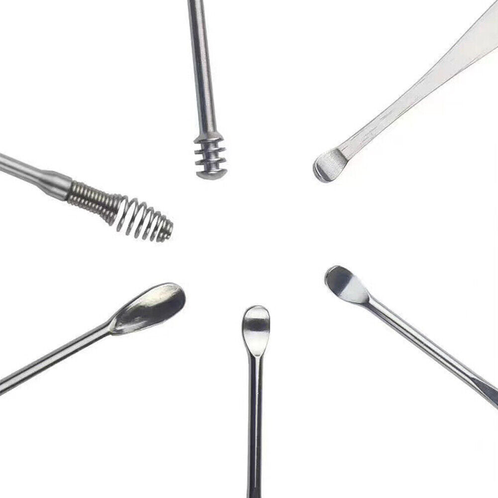 US 6PCS Ear Pick Cleaning Set Spiral Tool Spoon Ear Wax Remover Cleaner Curette
