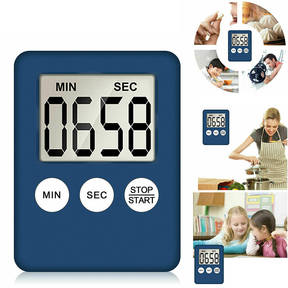 US 4-8 Pcs Large LCD Digital Kitchen Cooking Timer Count-Down Clock Loud Alarm