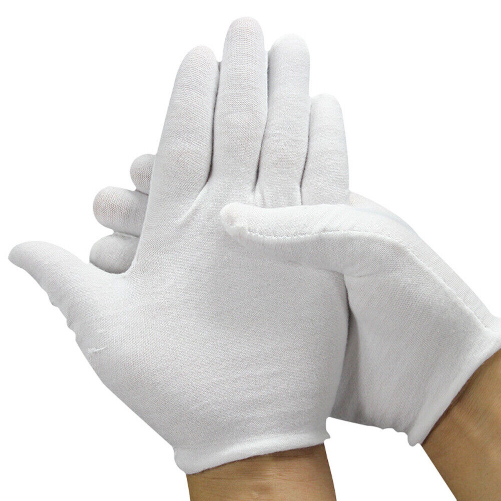 US 24-48 Pairs Cotton Lisle Coin Jewelry Inspection Work Performance Soft Gloves
