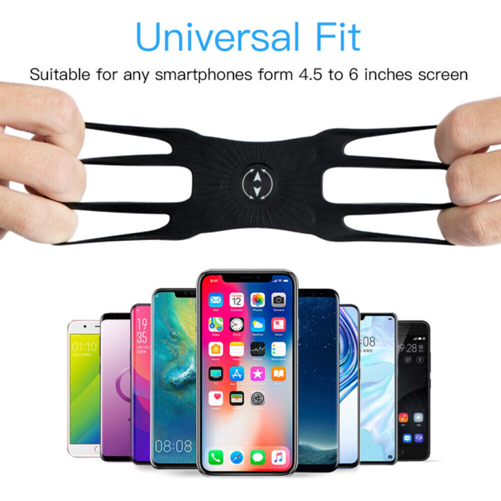 US 1-2 Pack Silicone Cell Phone Mount Holder GPS MTB Bike Bicycle 360 Rotation