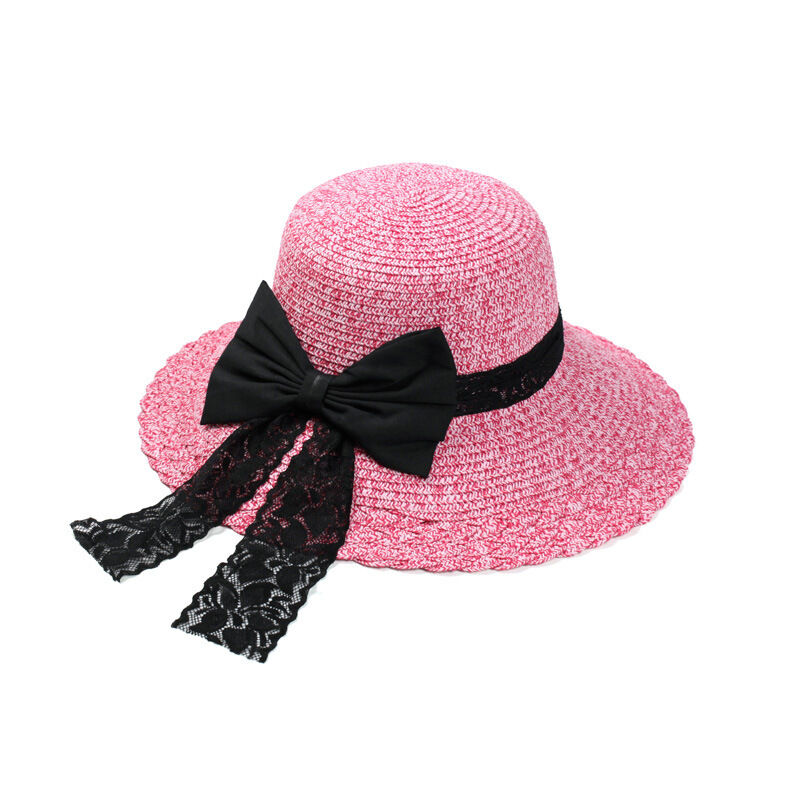 Magik Straw Hat Vintage Ladies Derby Summer Beach Large Brim Sun Caps UPF 50+