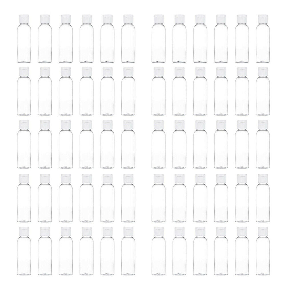 US 30-60 Pcs 2 Oz Plastic Empty Toiletry Bottles Containers Travel Essential Oil