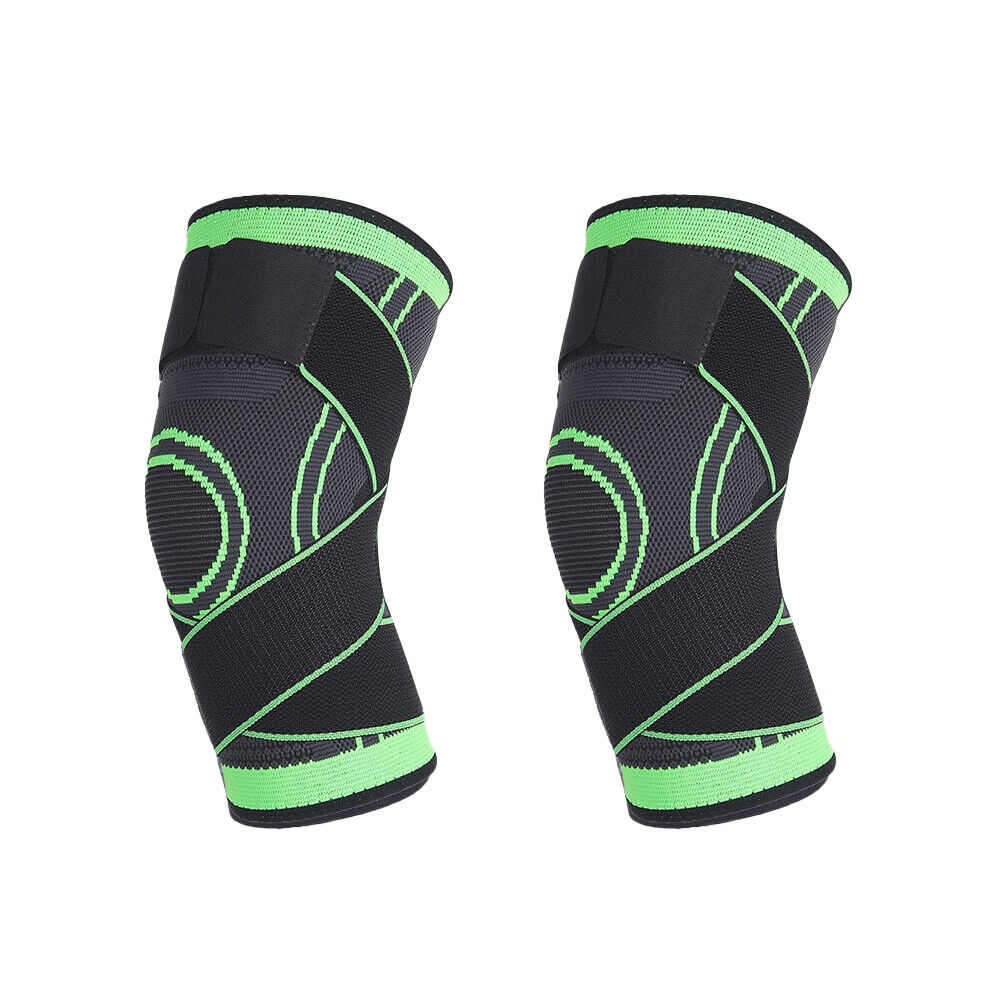 US 1 Pair Knee Sleeve Compression Brace Support Pads Joint Pain Arthritis Wrap