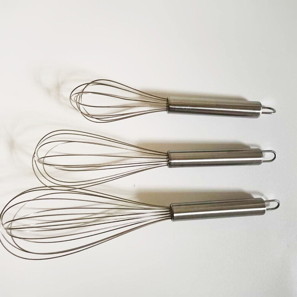 US 3-6 Pcs STAINLESS STEEL BALLOON WIRE WHISK WHIP MIX STIR BEAT 8/10/12 inch