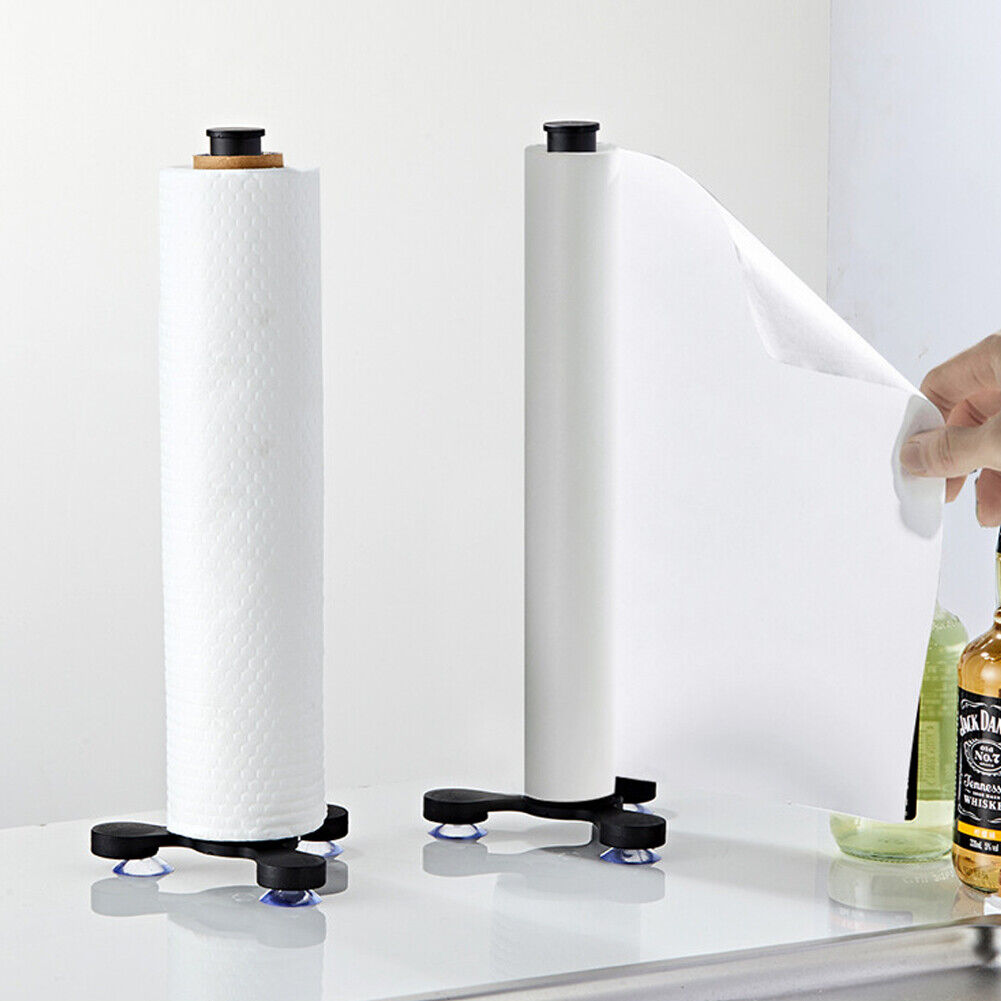 US 1-2 Pc Paper Towel Holder Free Standing Towel Roll Dispenser Kitchen Bathroom