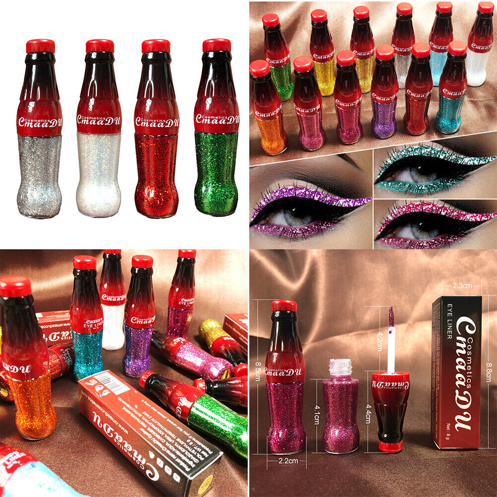 US 4-8 Pack Colorful GLITTER Liquid Eyeliner Set Matte UV Glow Neon Waterproof