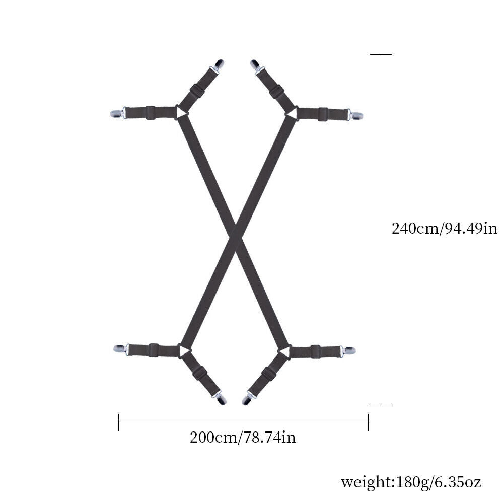 US 1-2 Bed Sheet Clips 8-Clip Grippers Suspender Straps Mattress Fastener Holder
