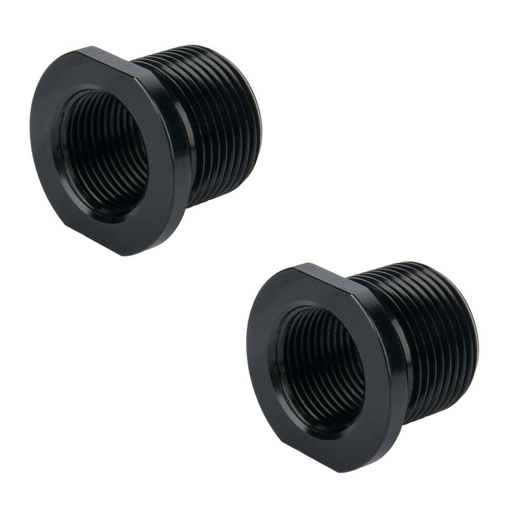 US 1-2Pc Black Stainless Steel Muzzle Converter 1/2x28 TPI to 5/8x24 TPI Washer