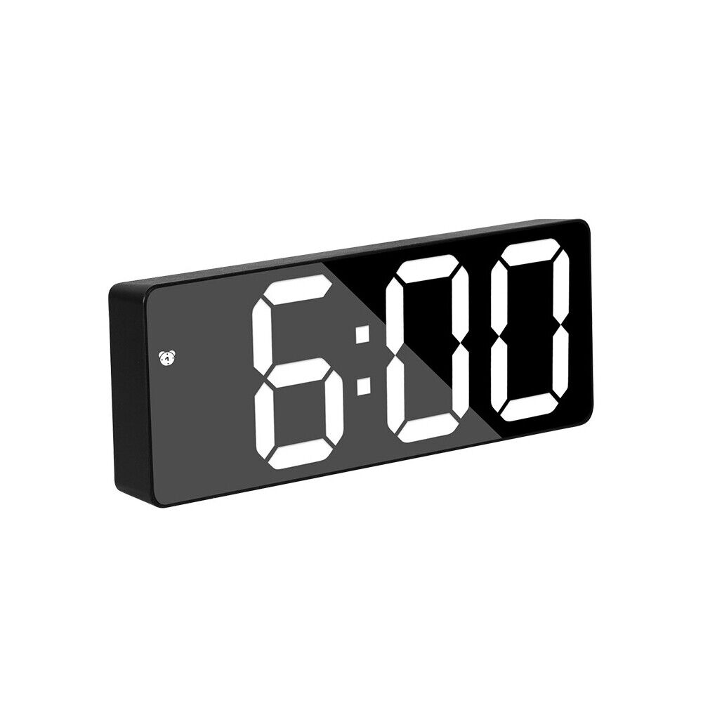 US 1-2 Pc Digital LED Desk Alarm Clock Large Mirror Display USB Temperature Mode