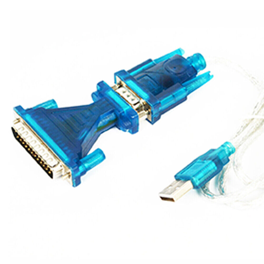US USB 2.0 To RS232 COM Port 9 Pin Serial DB25 DB9 Adapter Cable Converter