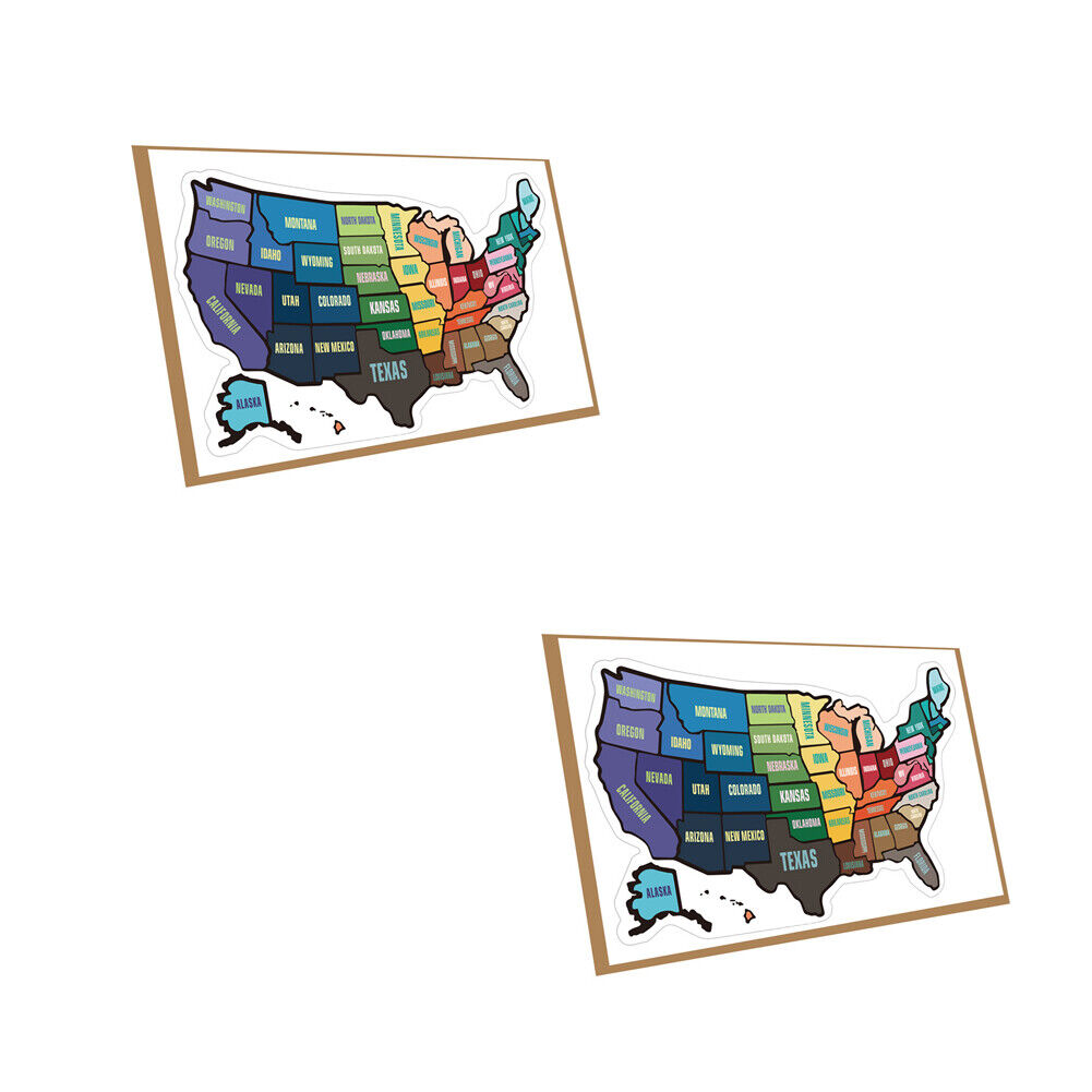 US 1-2Pc RV State Sticker Travel Map 50 USA States Trailer Camper Road Trip