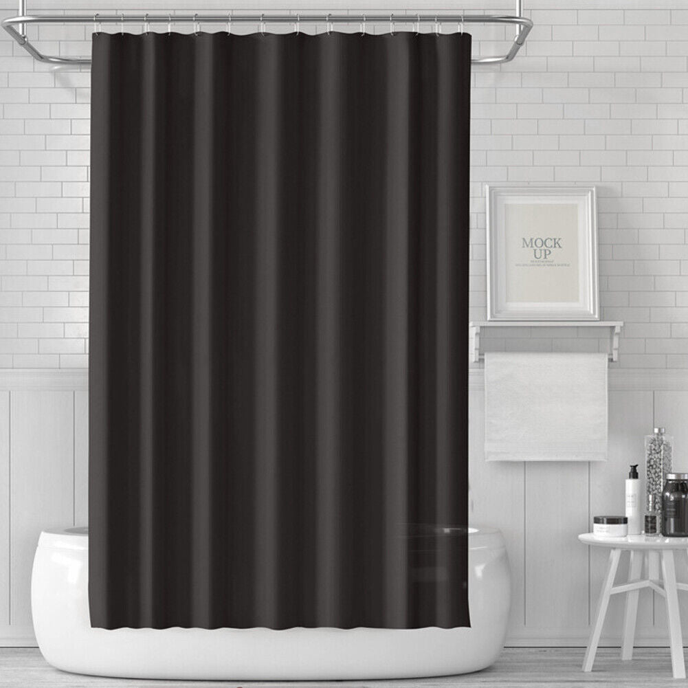 US 2 Pc Waterproof Clear Shower Curtain Liner Cute Lightweight Bathroom Magnet