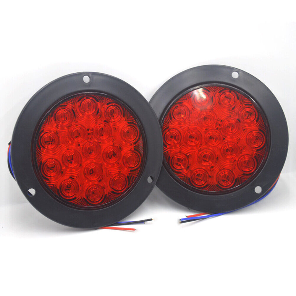 US 2-4 Pack 4" 16 LED Round Led Trailer Tail Brake Stop Turn Lights Waterproof