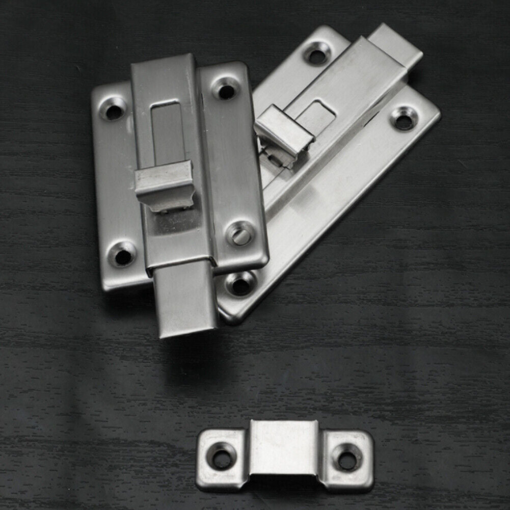 US 4-8 Pack Door Bolts Stainless Steel Latch Sliding Lock Surface Slide Keyless