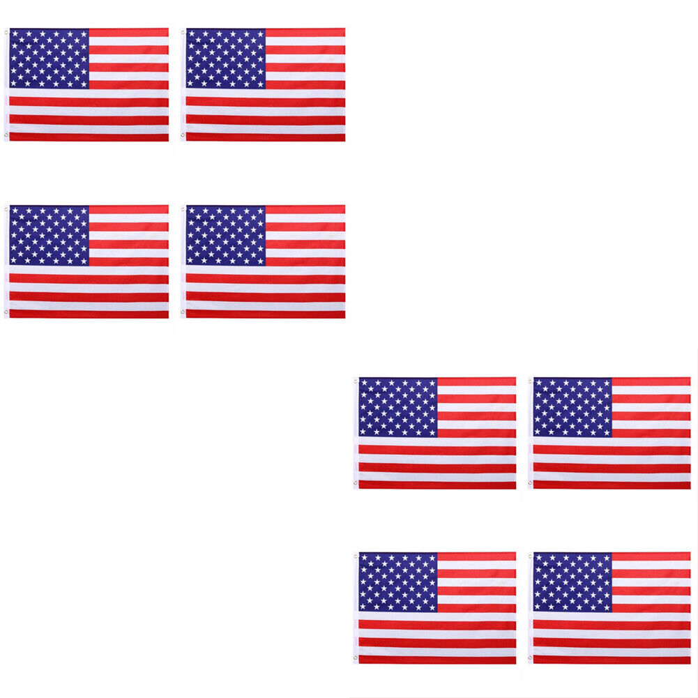 US 4-8 Pack 2x3 Ft American USA United States Flag with Grommets Outdoor Indoor