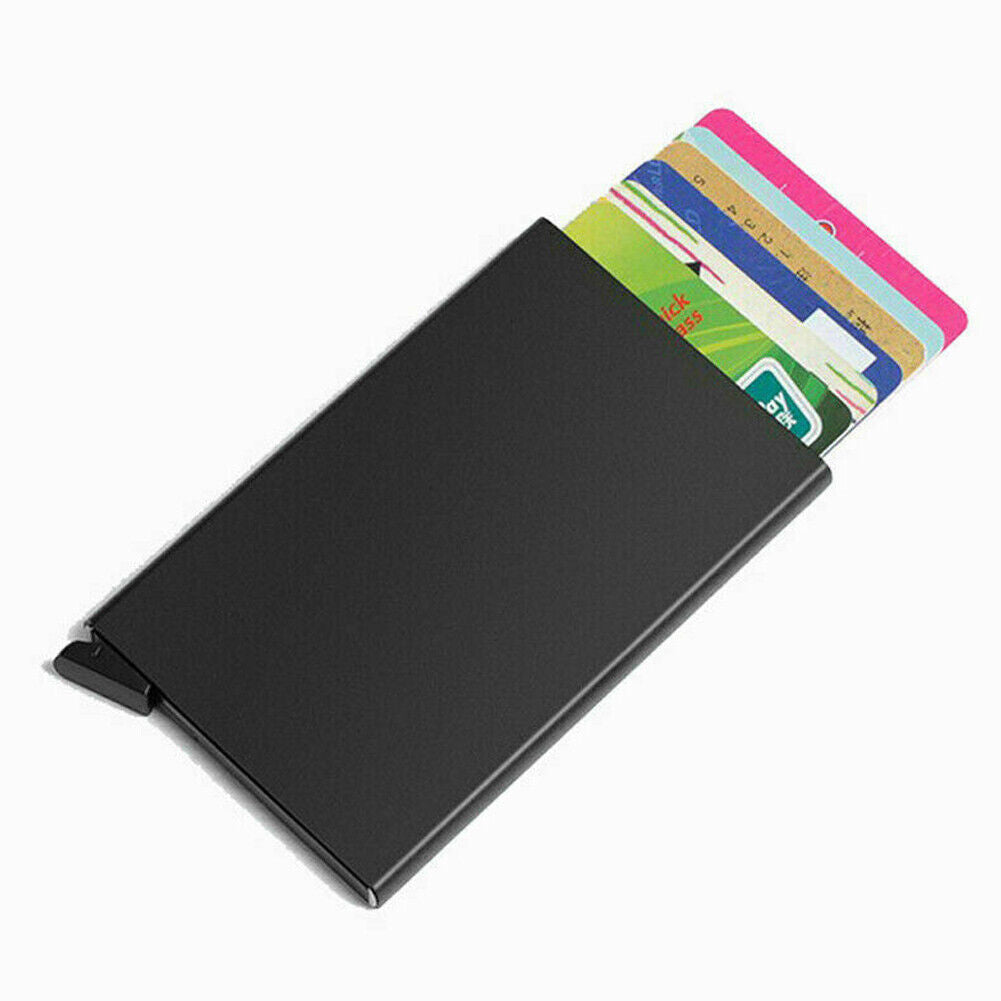 US Mens RFID Blocking Slim Money Clip Carbon Fiber Wallet ID Credit Card Holder