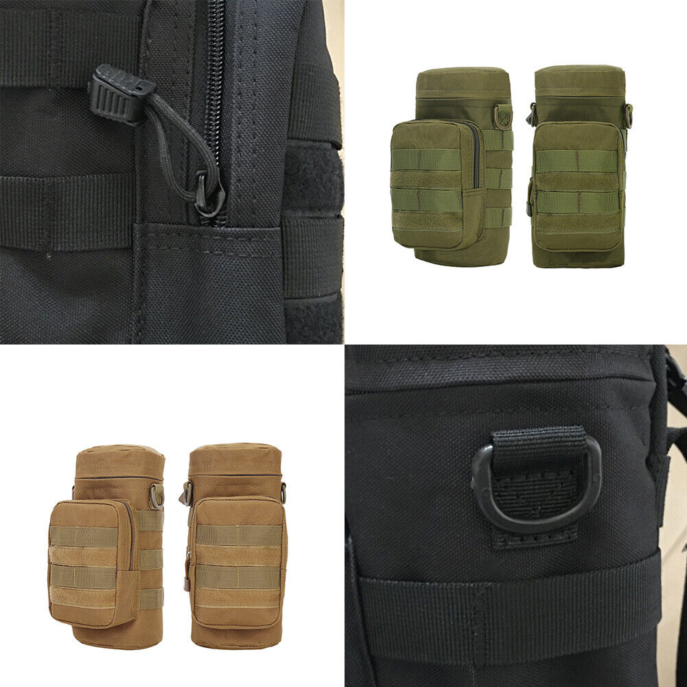 US 1-2 Pack Tactical MOLLE PALS Modular Hydration Carrier H2O Water Bottle Pouch