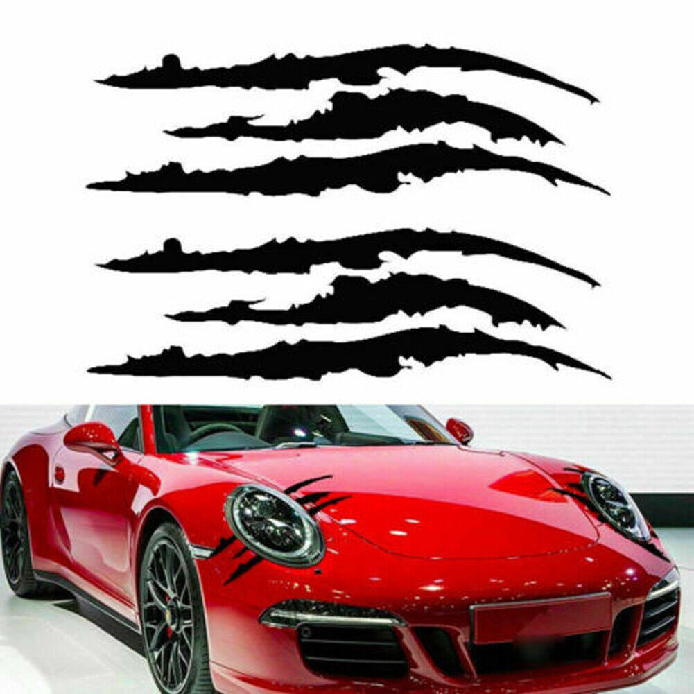US 2-4Pc Monster Claw Mark Scratch Car Headlight Sticker Stripe Reflective Decal