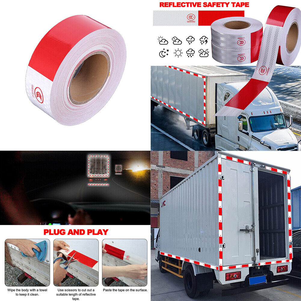 US Reflective Safety Tape Waterproof Red White Trailer Truck Conspicuity Warning