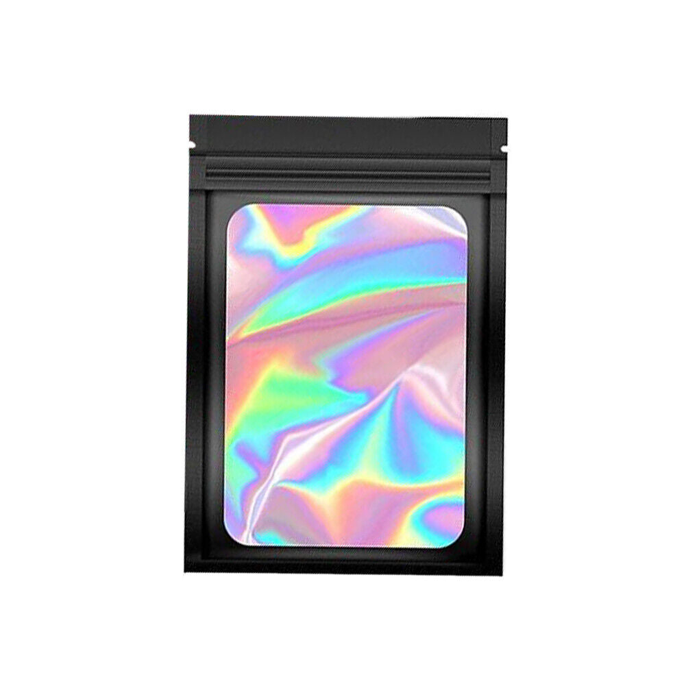 US 100-200 Pcs Smell Proof Mylar Bag Holographic Resealable Foil Pouch 4x6''