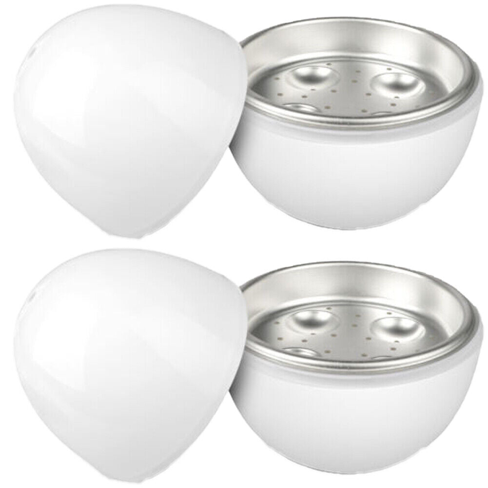 US 2-4Pc Wireless Microwave Hardboiled Egg Maker Shell Steamer Kitchen Cook Tool