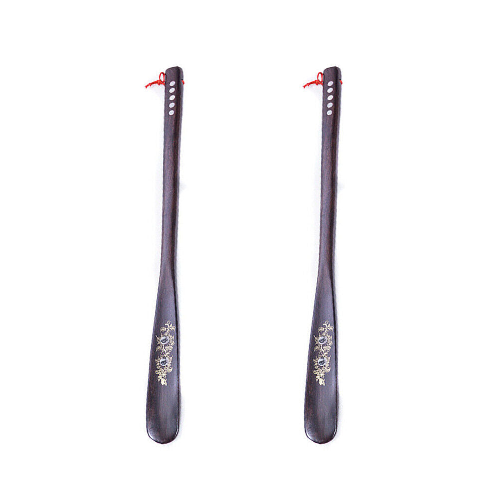 US 1-2 Pcs Extra Long Handle Shoehorn Shoe Horn AID Stick Wooden 55cm 21.5''