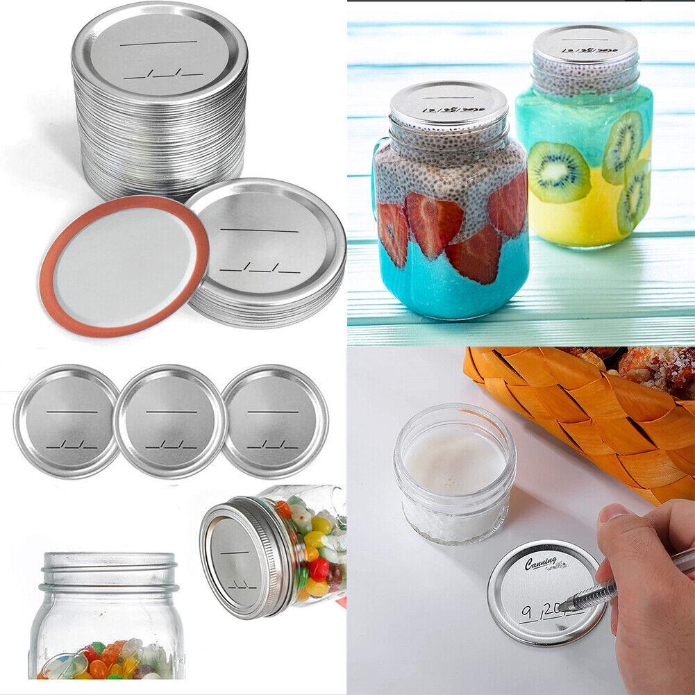 US 50-100 Wide Mouth Canning Lids Mason Ball Kerr Jar Leak Proof Metal Seal Caps