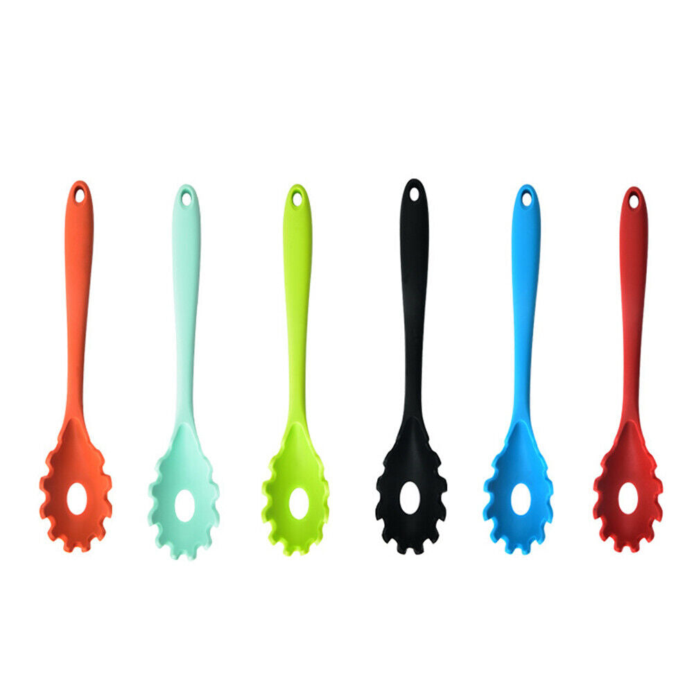 US 1-2 Pack Silicone Pasta Fork Heat Resistant Noodle Spaghetti Server Spoon