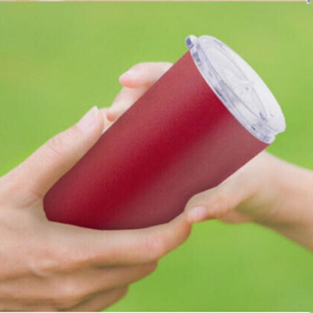 US 2Pc Stainless Steel Skinny Tumbler Slider Lid DoubleWall Vacuum Insulated20oz