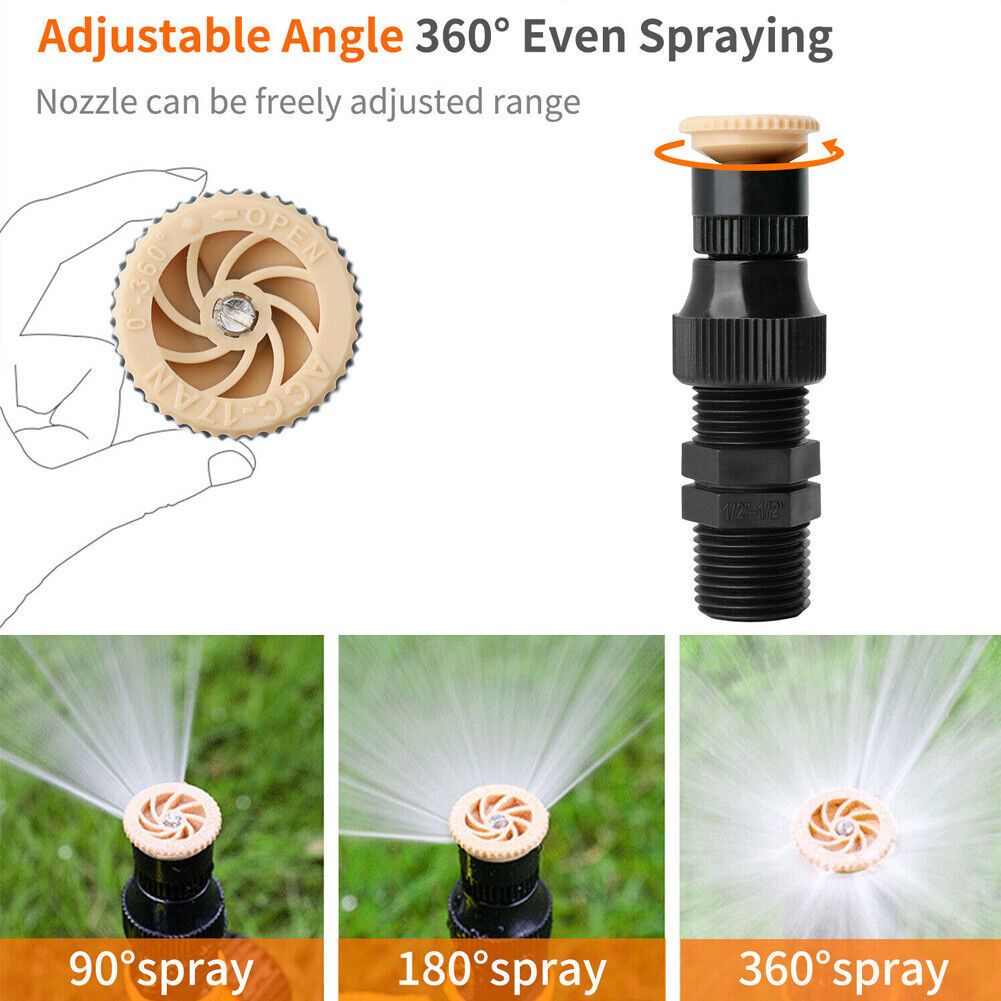 US 4~8Pc Multifunction Adjustable Sprinkler 360° Rotation Auto Irrigation System