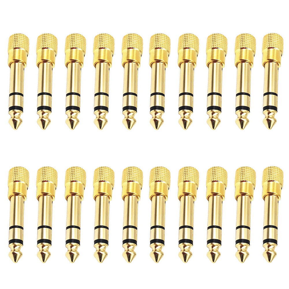 US 10-20 Pcs 6.35mm 1/4" Male to 3.5mm 1/8" Female TRS Stereo Audio Adapter