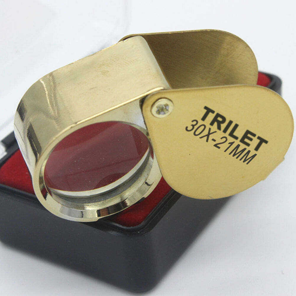 US 2-4Pc 30X Jeweler Coin Loupe Magnifier Foldable Pocket Magnifying Glass Eye