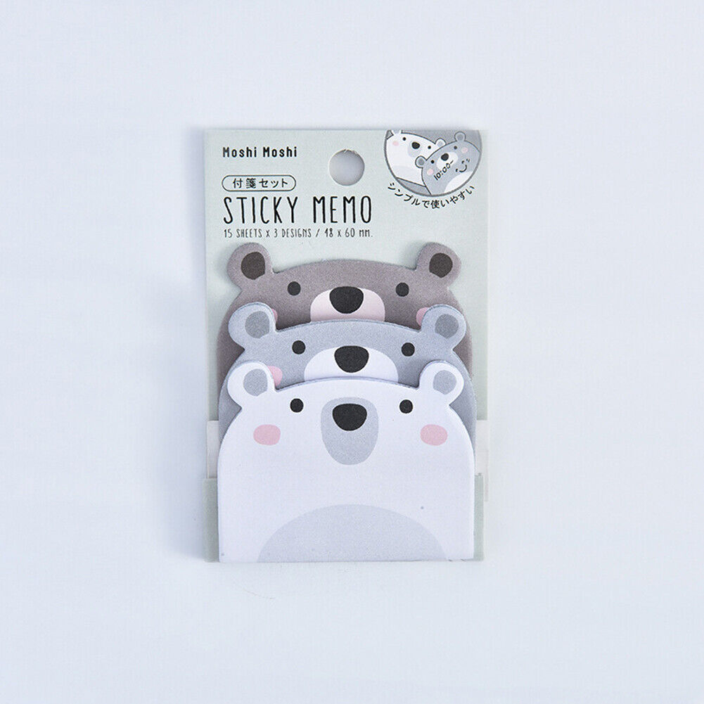 US 6-12 Pc (270-540 Pages Total) Sticky Notes Animals Shape Self-Stick Memo Pads