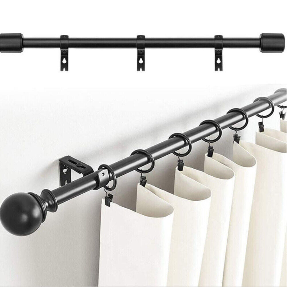 US 4-8 Pc Adjustable Curtain Rod Wall Bracket Hooks anchors Window Frame Holders