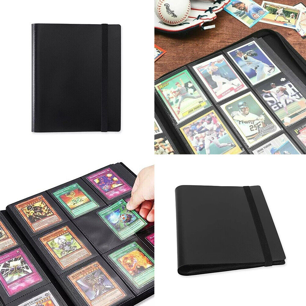 US 360 Card Pocket Binder with Elastic 9 Pocket Trading Cards Album Folder, Blac