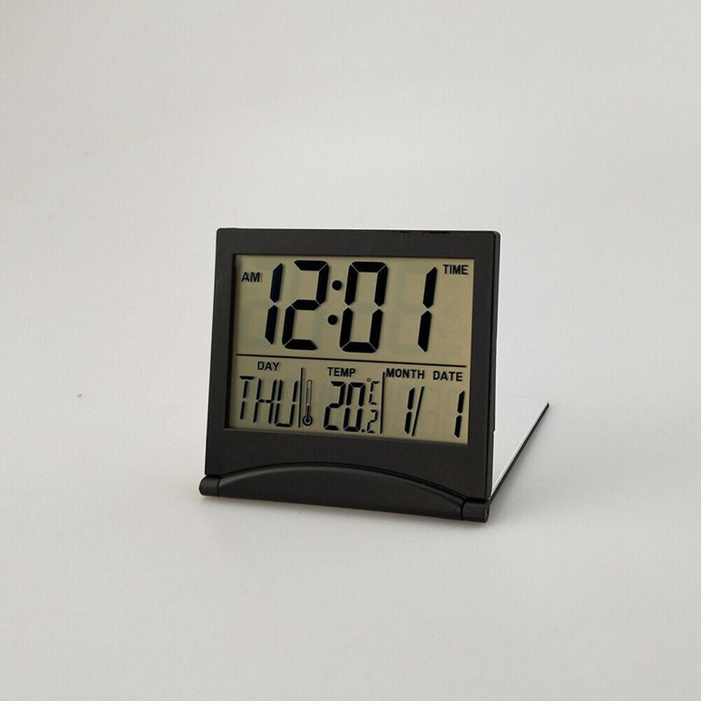US 2-4 Pack Digital Travel Alarm Clock Large Number Foldable LCD Compact Display