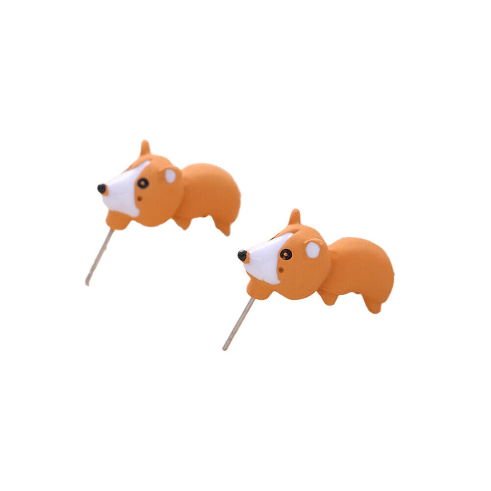 US 1~2 Pairs Cute Animal Bite-Earring Handmade Polymer Clay-Cute Stud Earrings