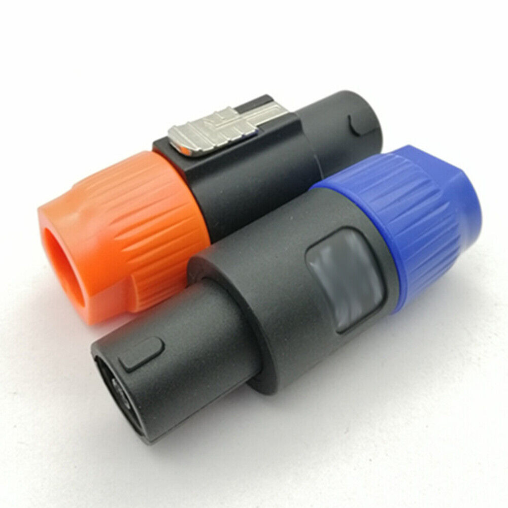 US1-2Pc Cable Adapter Connector Speakon Male Plug 4Pole Audio Speaker(-1+1,-2+2)