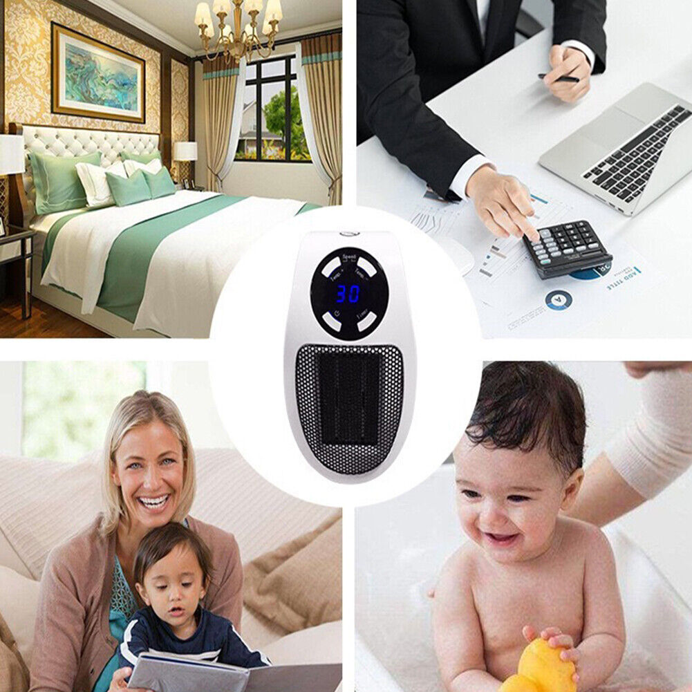 US 1-2 Pack Handy Portable Heater Turbo Wall Outlet Heater Mini for Bedroom
