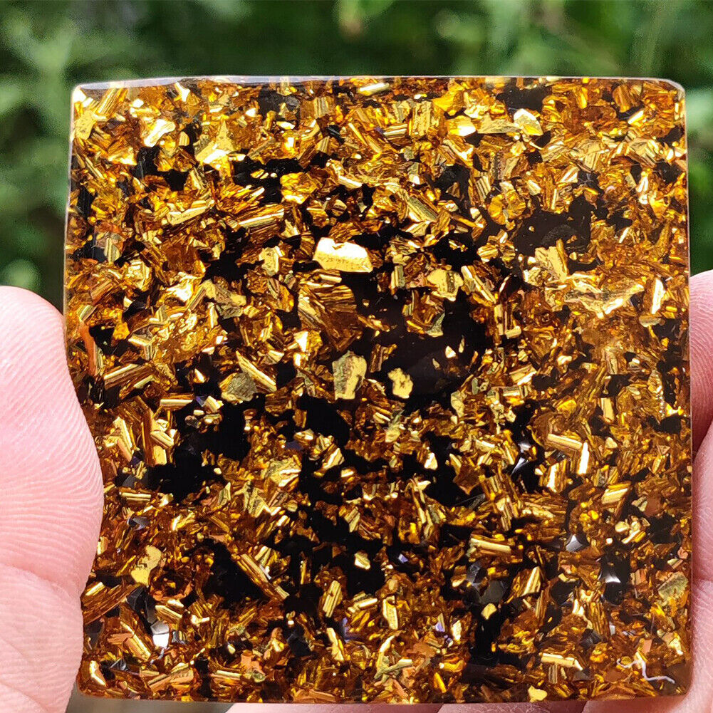 US 1-2 Pack Orgonite Pyramid Amethyst Peridot Healing Crystal Energy Orgone EMF