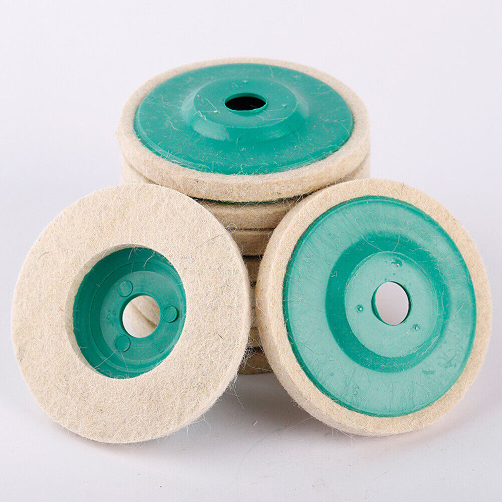 US 10~20 Pack 4'' Wool Finishing Polishing Wheel Disc Buffing Pads Angle Grinder