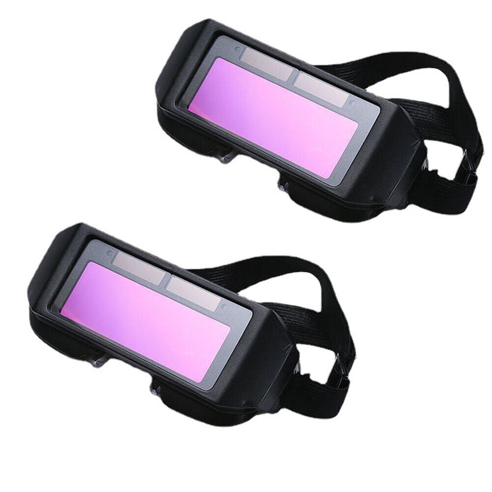 US 1-2 Pcs Welder Glasses Safety Protective Solar Powered Auto Darkening Goggles