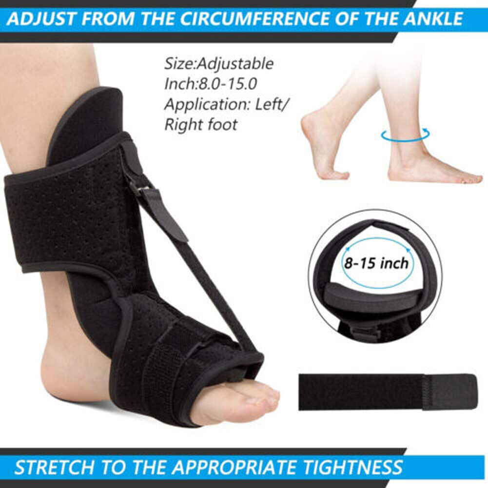 US 2-4 Pairs Adjustable Ankle Brace Foot Drop Orthotic Brace Support Toe Pain