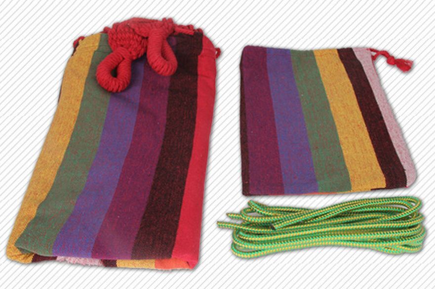 Double Layered Cotton Fabric Travel Camping Hammock,78.75''x31.5'', max 308 lbs