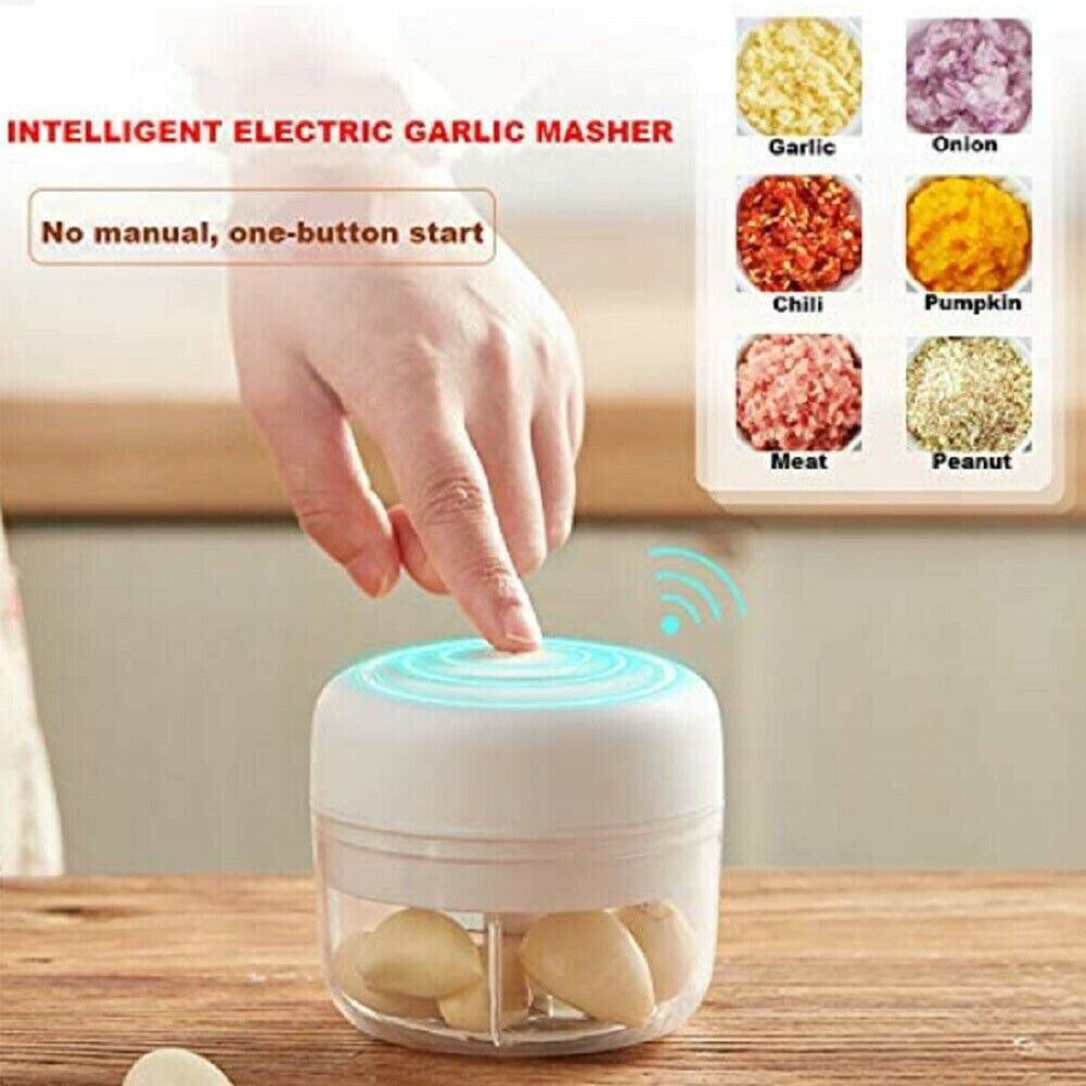 US 1-2 Pc 8.45oz/250ml Electri Mini Garlic Chopper Food Garlic Mincer Vegetable