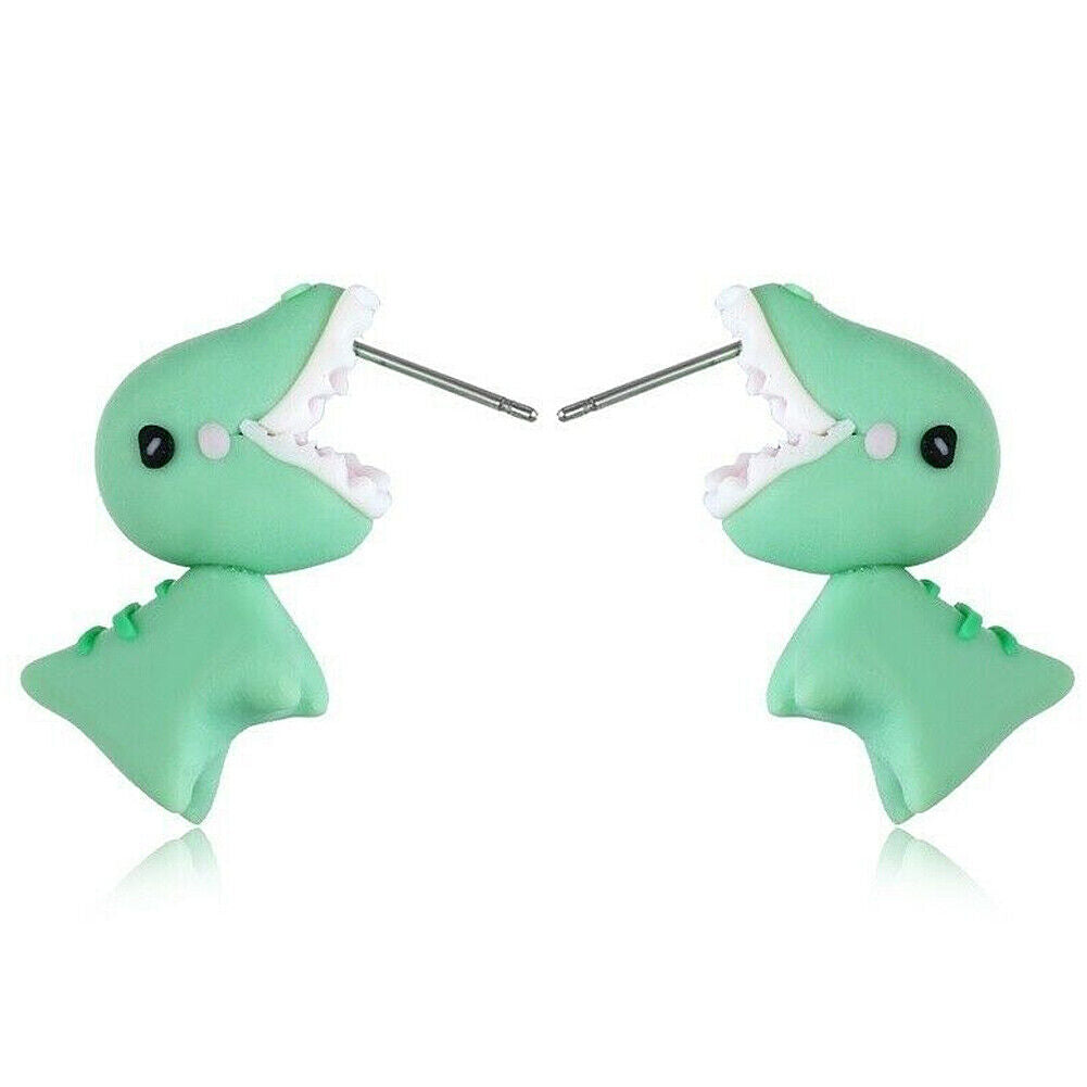 US 1~2 Pairs Cute Animal Bite-Earring Handmade Polymer Clay-Cute Stud Earrings