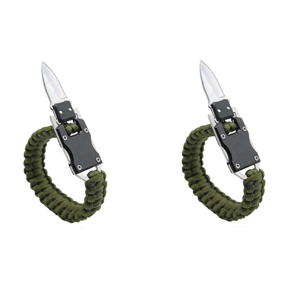 US 2-4 Pack Paracord Bracelet Survival Tactical Wrist Band Braided EDC Survival