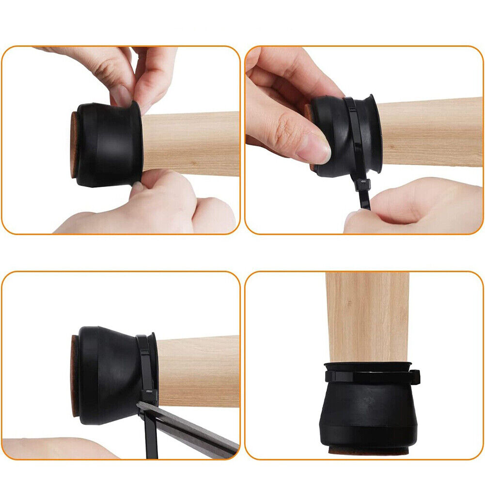 US 24-48 Pcs Furniture Protectors Silicone Chair Leg Caps Feet Cover Pads Table