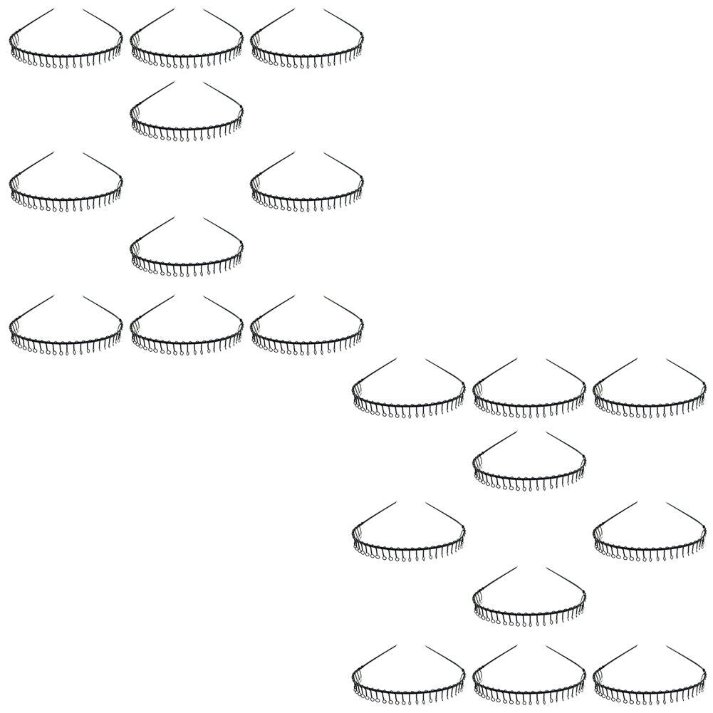 US 10-20 Pack Unisex Hairband Comb Headband Metal Wire with Teeth