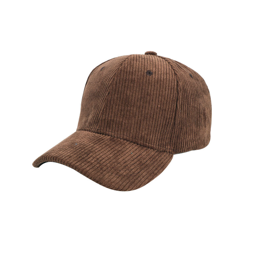 US 1-2 Pcs Cotton Corduroy Baseball Cap Classic Adjustable Plain Hat Warm Unisex